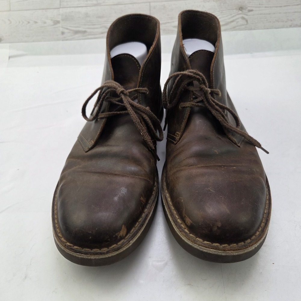 Clarks Chukka Boots Mens 11.5 Brown Leather Desert Heritage Dark Academia Casual - Picture 5 of 11